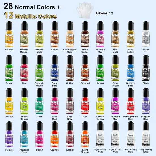 Alcohol Ink Set - 40 Bottles Vivid Colors {2}