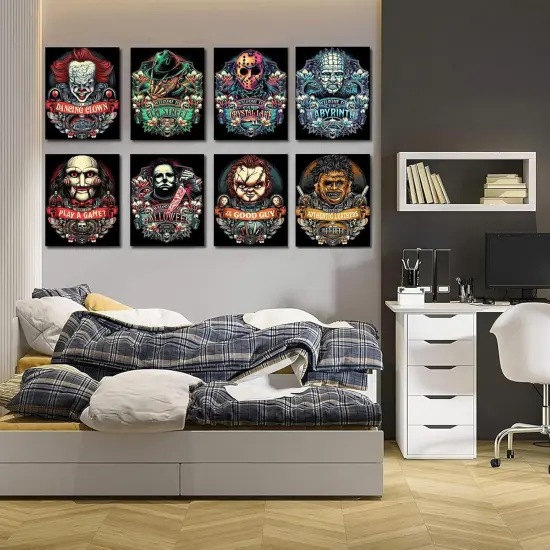 8 Pack Horror Diamond Painting Kits for Adults {3}