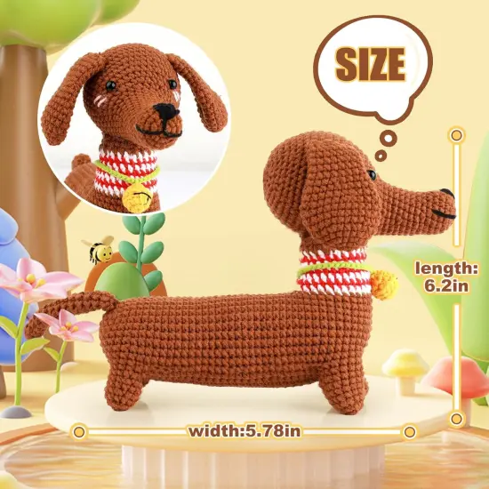 Animal Dog Crochet Kit for Beginners (Dachshund) {4}