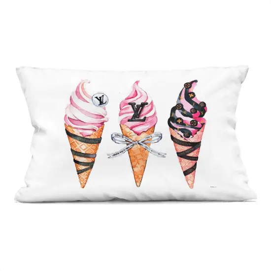 Stupell Industries Glam Ice Cream Cones Decorative Printed Throw Pillow design by Amanda Greenwood, 14 x 7 x 20 {1}