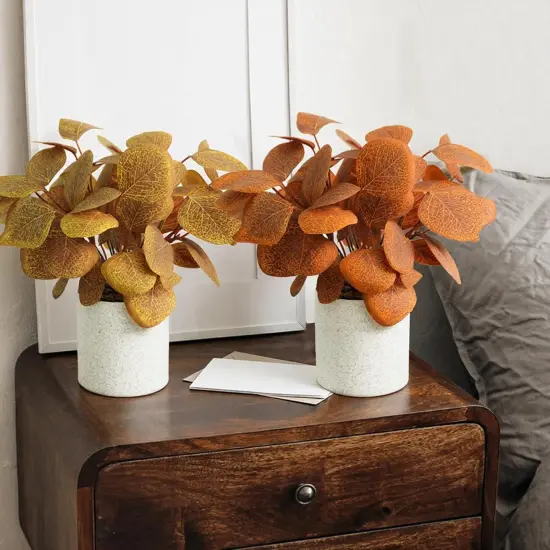 2 Pcs Artificial Fall Flowers Autumn Mini Plants {5}