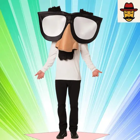 Humorous Funny Nose Glasses Adult Costume Classic Gag for Halloween Parties {2}