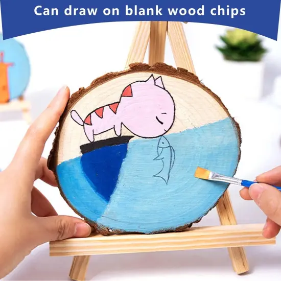 Unfinished Wood Slices for Centerpieces - 5.1-5.5 Inch,Round Natural Discs with Tree Bark, Wooden Cookies Circles for Crafts Christmas Ornaments, Rustic Wedding Decor {2}