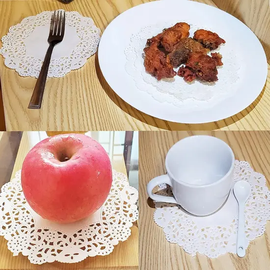 Paper Doilies, Round Lace Doilies Paper, 100Pcs Decorative Paper Placemats {3}