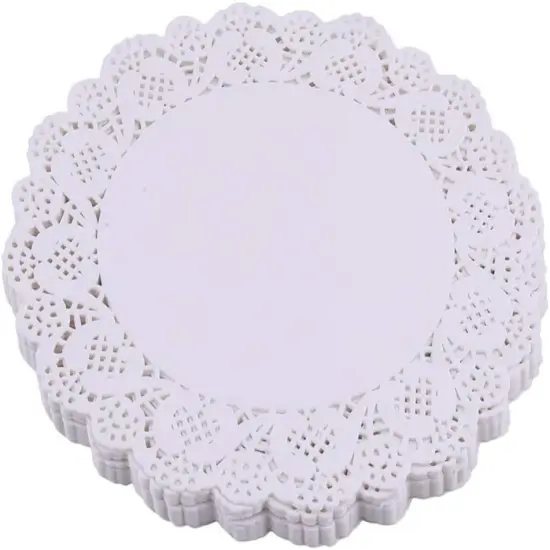 White Lace Paper Doilies - 6 inch Round Paper Doilies - Disposable Paper Placemats - for Wedding, Birthday, Cakes, Desserts, Tableware Food Decoration, Pack of 100 {1}