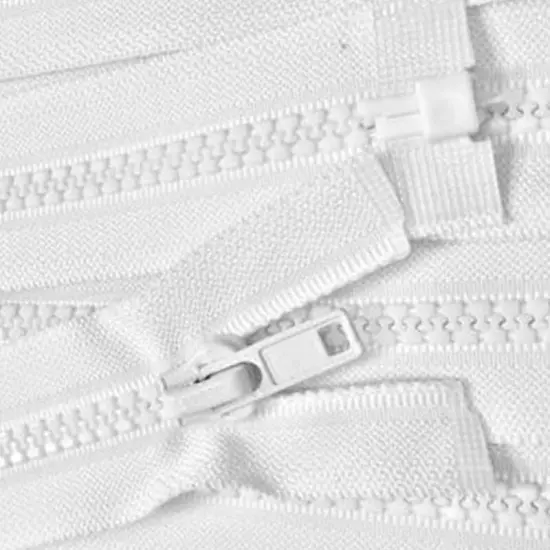 White Molded Plastic Jacket Zipper 28 Inches 5MM Separating {3}