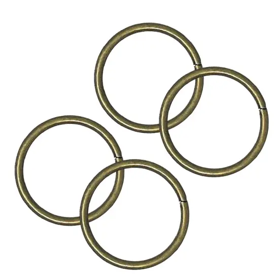 O Ring 2" Diameter Antique Brass with 1/4" Rim {1}