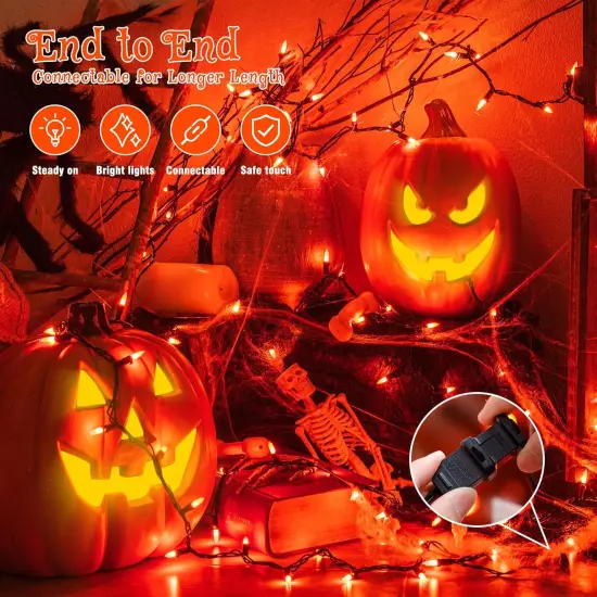 Orange Halloween Lights - 50 Count {2}