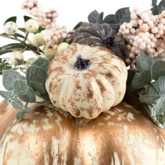 Northlight Pumpkins and Berries Fall Harvest Decoration - 9" White {5}