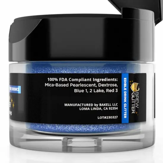 Brew Glitter - Blue Edible Drink Glitter (4g, x1 Flip-Cap Jar) for Beer, Cocktails and Beverages {6}