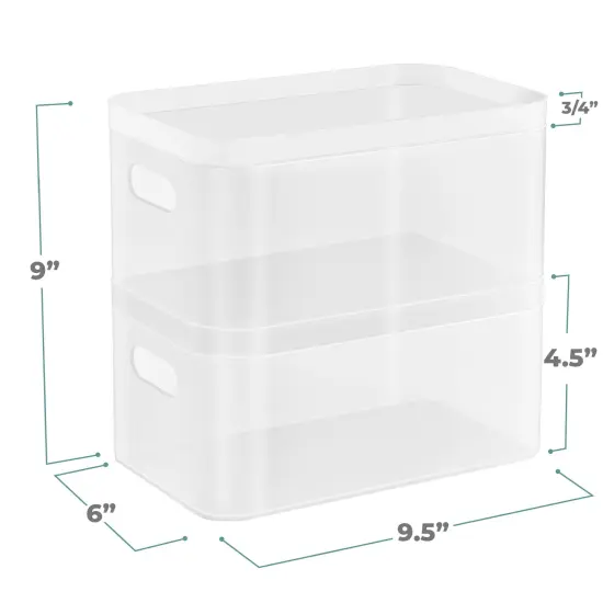 Sorbus Stackable Plastic Frosted Organizer Bins (2 Pack) - Perfect for storing items maintaining space neat and decluttered {3}