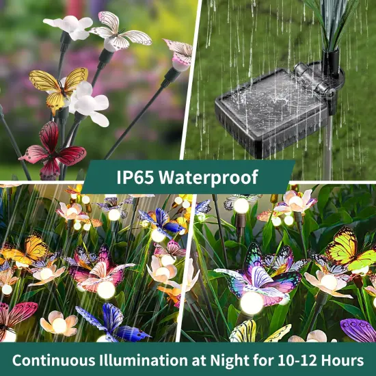 FENSAN Solar Garden Lights, Solar Lights Outdoor Garden, Garden Lights Solar Powered, Decor for Garden, Yard, Patio, Pathway, IP65 Waterproof, Solar Butterfly Lights Outdoor (2 Pack) {5}