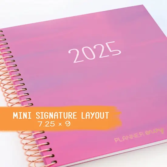 2025 Planner - Mini Signature Layout, Spiral Bound - "Fuchsia Strokes" (#504) {1}