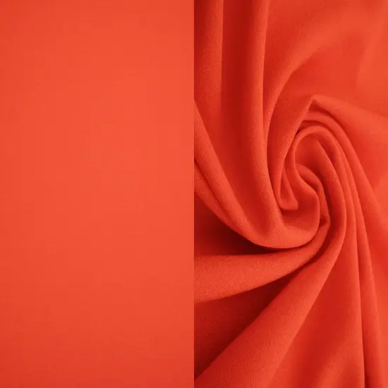 1 Yard Lenox Crepe Solid Woven Fabric Stretch Textured Drapery Upholstery 57/58" Width TOMATO RED {1}