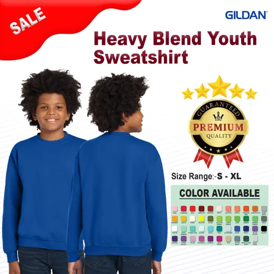 Gildan&reg; Heavy Blend Youth sweatshirt Safety Pink {4}