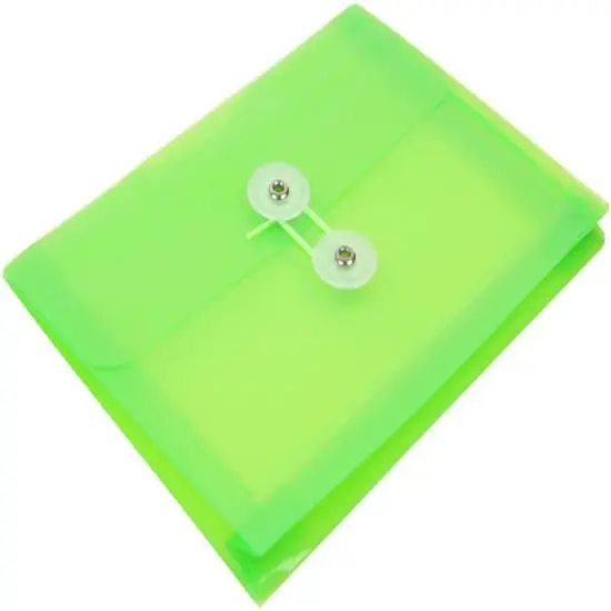 Plastic Envelopes with Button & String Tie Closure - Index Size - 5 1/2 x 7 1/2 - Assorted Colors - 6/Pack {2}