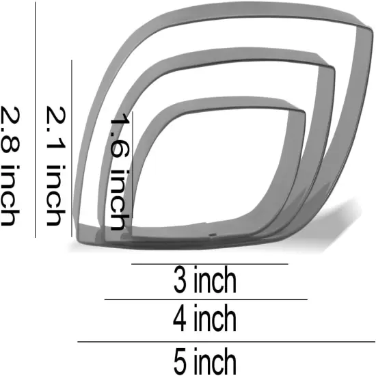 Modern Plaque Cookie Cutter Set - 5”,4”,3” - 3 Piece - Stainless Steel {2}