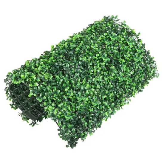 12PCS Artificial Boxwood Flowers Wall Hedge Mat Plant Panels Grass Fence {3}