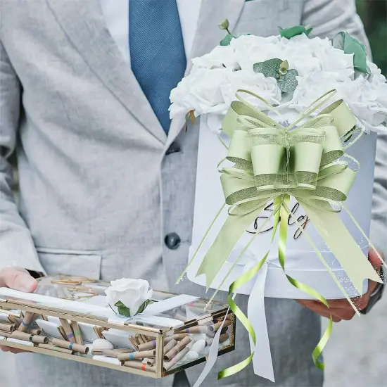 Bows for Gift Wrapping, Sage Green Gift Bow for Presents, Gift Baskets, Gift Bags, Gift Boxes, Christmas, Easter, Birthdays, Baby showers(6 inches, 15PCS) {2}