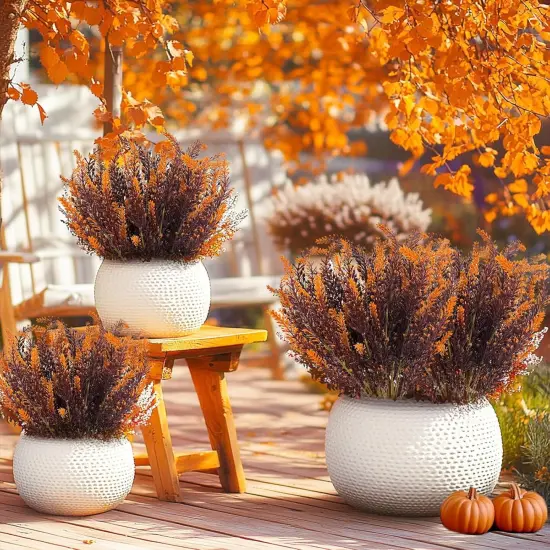 10 Bundles Artificial Fall Flowers for Outdoors Fall Decorations {5}