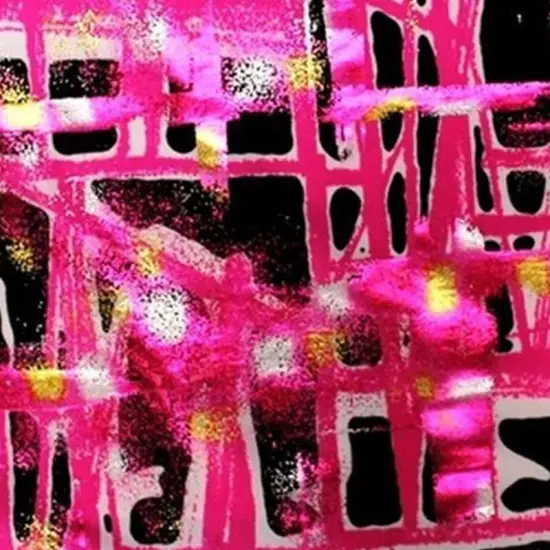 Cellular Foil Printed Spandex Orange {3}