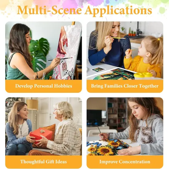 Paint by Numbers Kit for Adults Beginner Bookshelf,16X20 Inch {5}