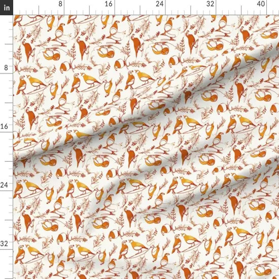 Various Fabrics by the Yard or Fat Quarter Line Quail Golden Browns Brown Nature Birds Gold Sage Ink Drawing Custom Printed Fabric by Spoonflower {1}