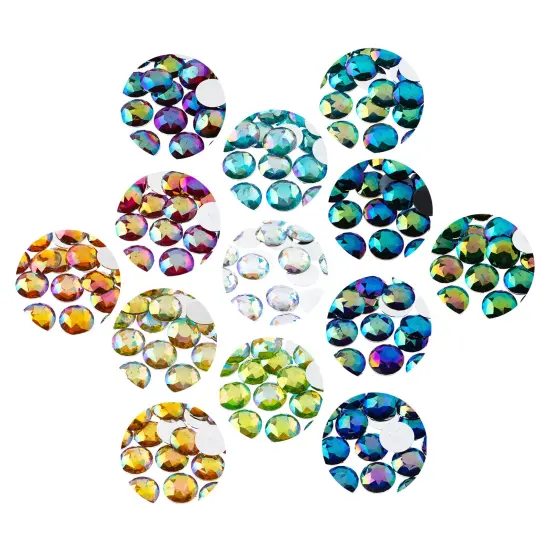 John Bead 25mm Round Acrylic Flat Back Rhinestones, 100pcs Gold AB {5}