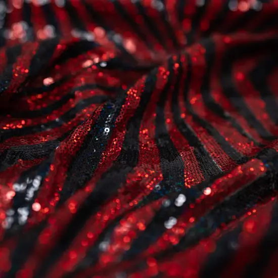 1 Yard Jenny Mesh Sequin Fabric, 58/56" Wide, Stretch Polyester-Spandex Blend for Costumes & Decor Black/Gold {5}