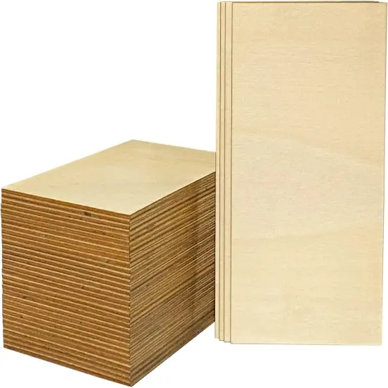 36 Pack 4 x 6 Inch Rectangle Unfinished Wood Pieces Small Plywood Sheet {1}