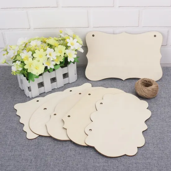 48 PCS Unfinished Rectangle Hanging Signs {2}