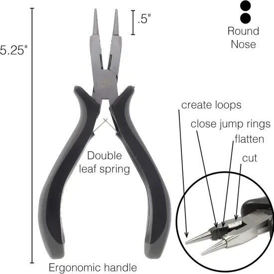 The Beadsmith 4-in-1 Ergonomic Pliers - All-Purpose Jewelry Making Tool w/Comfort Grip, 5.25&rdquo;, Create Loops, Cut and Flatten Wire, Close Jump Rings {4}