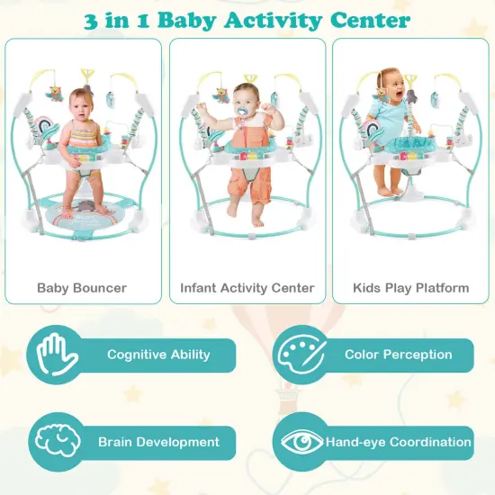 Costway Baby Stationary Activity Center Infant Jumper with Removable Foot Pad Blue/Navy/Yellow/Pink {5}