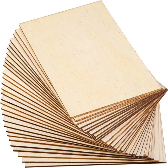 60 Pieces 6 x 4 Inch Rectangle Unfinished Wood Pieces Blank Sharp {1}