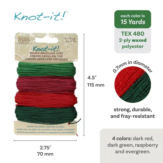 The Beadsmith Brazillian Waxed Cord Mix Vintage Christmas {3}