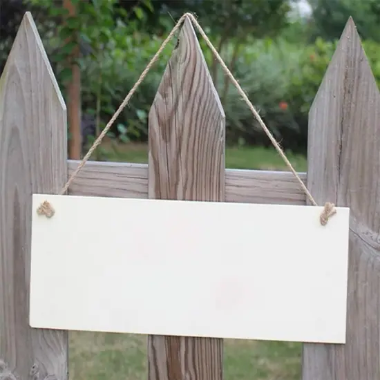 3pcs Unfinished Wood Sign Blank Rectangle Hanging Wooden Plaque {3}