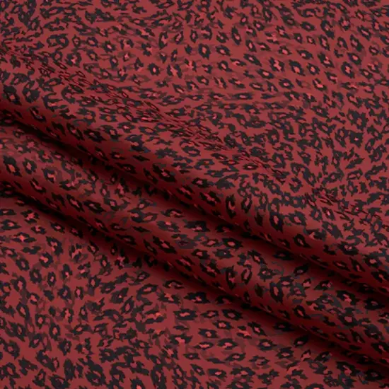 Black on Red Cheetah Printed Spandex Fabric {3}