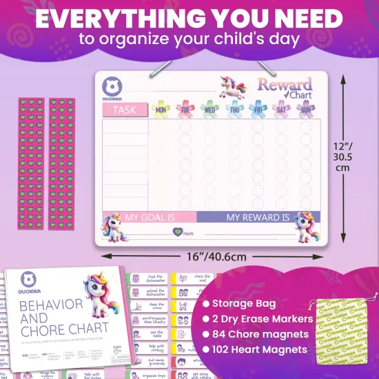 Behavior Magnetic Chore Chart for Kids - Girls Edition {2}