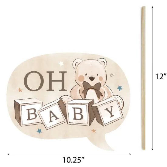 Big Dot of Happiness We Can Bearly Wait - Teddy Bear Baby Shower Photo Booth Props Kit - 20 Count {7}