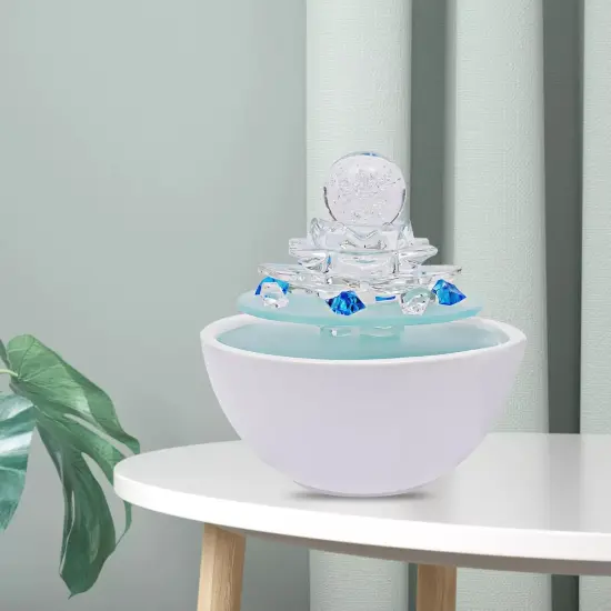 Desktop Water Fountain Waterfall Ornament w/ Water Pump Office Home Indoor Decor {4}