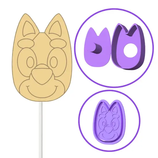 Blue Heeler Cake Pop Mold Round face {7}