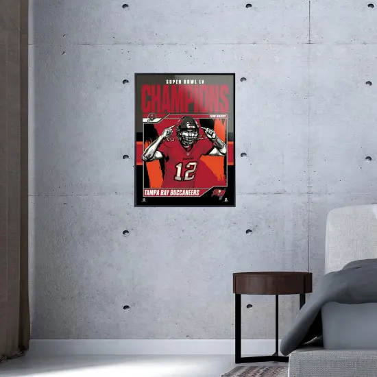 Phenom Gallery Tampa Bay Buccaneers Super Bowl LV Champs Tom Brady 18" x 24" Deluxe Framed Serigraph {5}