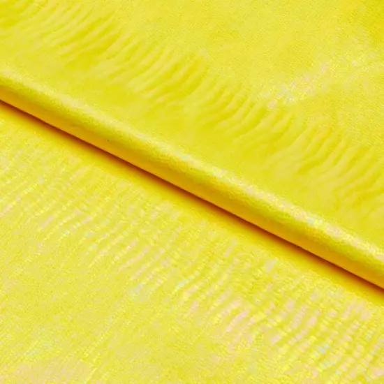 Oil Slick Python Hologram Spandex Fabric Green {4}