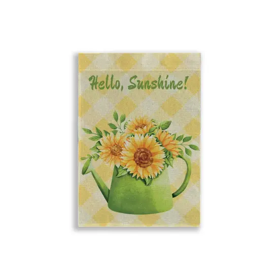 Yellow Summer Burlap Garden Flag {1}