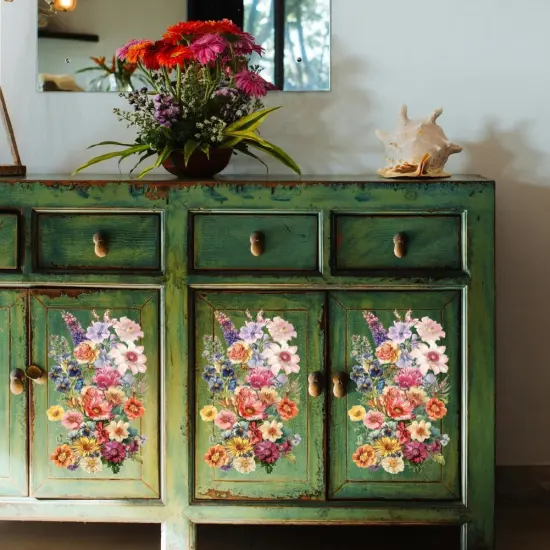 Rub on Floral Transfer - (Vintage Flowers) {2}