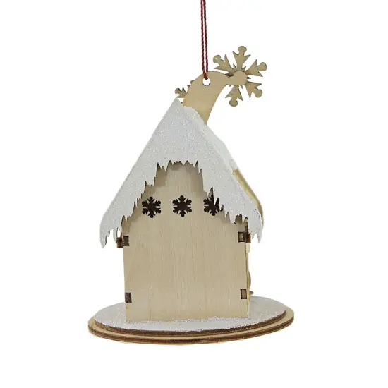 Ginger Cottages 3.5 Inch Santa's Snowflake Factory Tree Ornament , Snowman Beige {3}