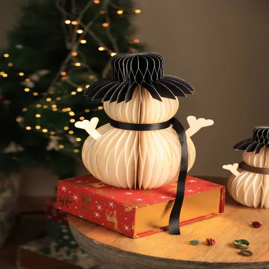 Honeycomb Handmade Paper Snowman - Large {1}