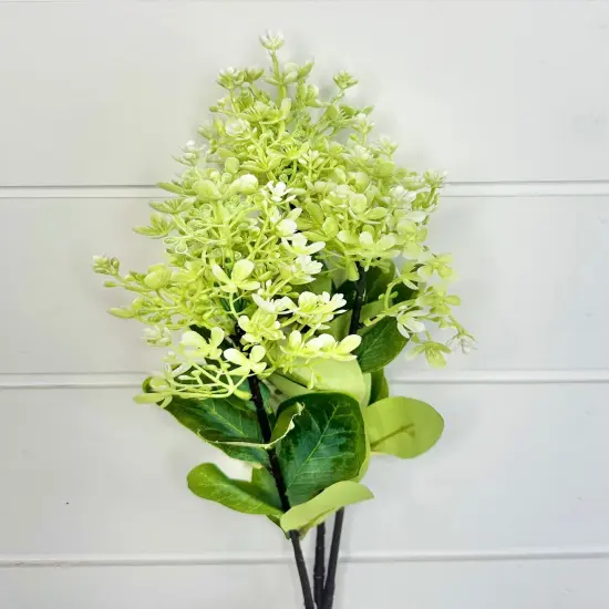 TCT Crafts Artificial 29" Seeded PeeGee Hydrangea Stem - Craft and Home Decor Supply - Green/White - Greenery for Arrangements-5670-W {2}
