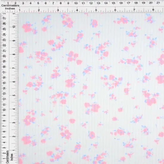 4&times;2 Yummy Rib Ditsy Print Knit 87% Polyester, 13% Spandex, 58/59&Prime; Width Soft Stretch Fabric PINK LT {4}