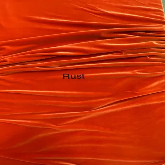 1 Yard Earthy Rust Stretch Velvet Fabric Luxuriously Soft Texture with Elegant Heavy Drape 58/60 Inches Wide {1}